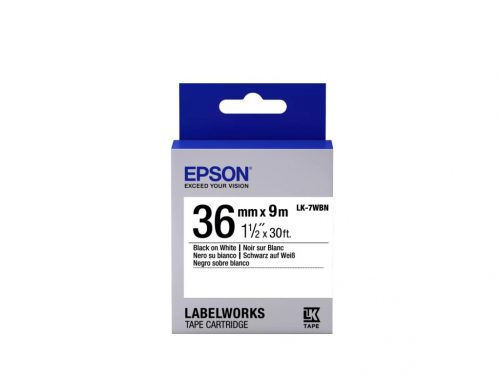 Epson LK-5WBN címkeszalag (36mm) Black on White - 9m