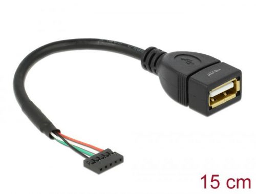 DeLock Cable USB 2.0 pin header female 2m 5pin > USB 2.0 Type-A female 15cm