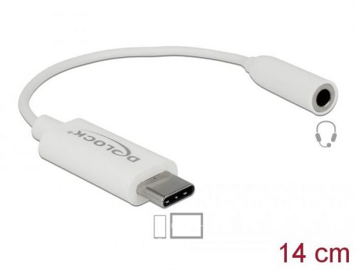 DeLock Audio adapter USB Type-C to stereo jack female 14cm White