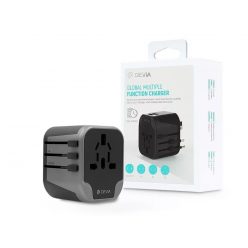   Devia ST330865 2xUSB 12,5W (UK/EU/USA/JP/AU) utazó adapter Black