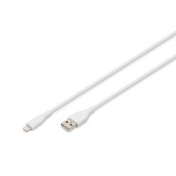   Assmann Lightningh to USB Silicone USB2.0 12W Cable 0,5m White