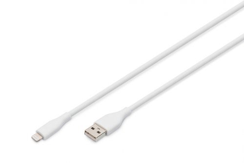 Assmann Lightningh to USB Silicone USB2.0 12W Cable 1m White