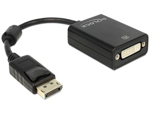 DeLock Displayport 1.1 male > DVI-I (Dual Link) (24+5) female Passive Adapter Black