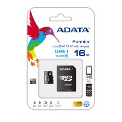 A-Data 16GB microSDHC Class 10 UHS-I U1 + adapterrel