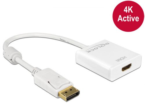 DeLock Adapter Displayport 1.2 male > HDMI female 4K Active White