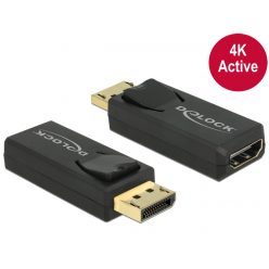   DeLock Adapter Displayport 1.2 male > HDMI female 4K Active Black