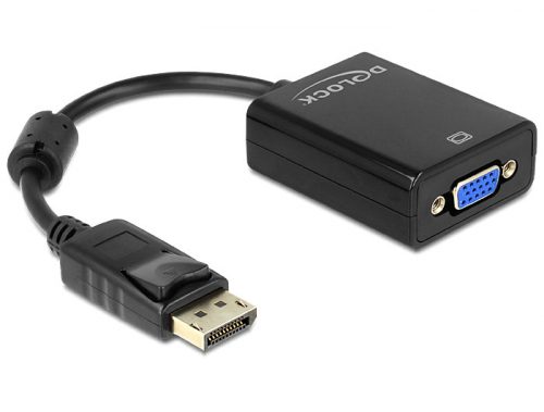 DeLock Adapter Displayport 1.2 male > VGA female Black