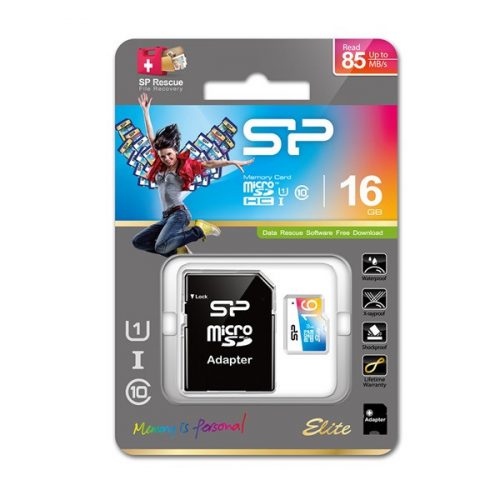 Silicon Power 16GB microSDHC Elite UHS-1 adapterrel