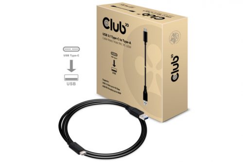 Club3D USB3.1 Type-C - USB3.1 Type-A kábel 1m Black