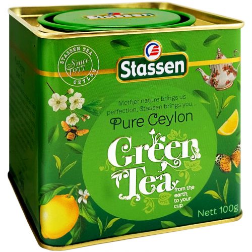 Stassen zöld tea szálas fémdobozos 100 g