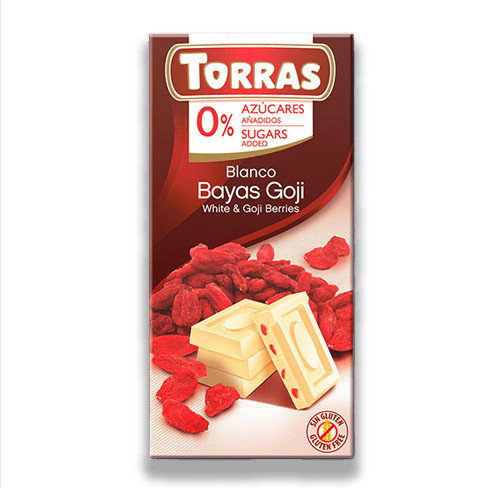 Torras glutén-és cukormentes fehércsokoládé goji bogyó 75 g