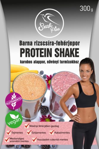 Szafi Free barna rizscsíra-fehérjepor protein shake karobos 300 g