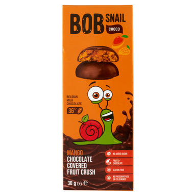 Bob Snail gyümölcs snack étcsokoládéban mangó 30 g