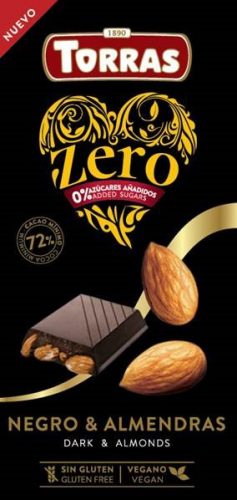 Torras zero étcsokoládé hozzáadott cukor nélkül mandulával 150 g