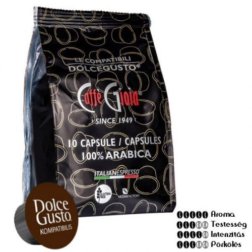 Caffé Gioia kávékapszula dolce gusto kávégépekkel kompatibilis 100% arabica kivitel 10 db