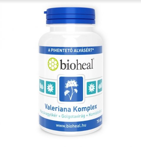 Bioheal valeriana komplex (macskagyökér+golgotavirág+komlótoboz) kapszula 70 db