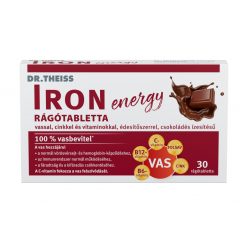   Dr.Theiss iron energy rágótabletta vassal, cinkkel és vitaminokkal csokoládé ízben 30 db