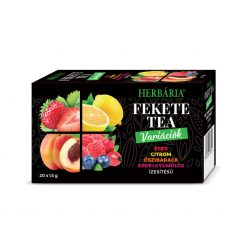   Herbária fekete tea mix fekete tea, erdei gyümölcs, barack, citrom, eper variáció 20x1,5g 30 g