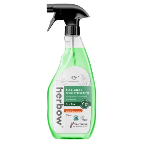 Herbow általános felülettisztító probiotikus spray and wipe zöld alma illattal 500 ml