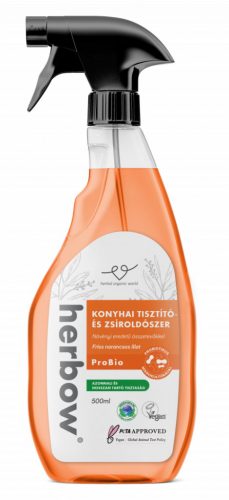 Herbow konyhai tisztító és zsíroldó probiotikus spray and rinse friss narancsos illattal 500 ml