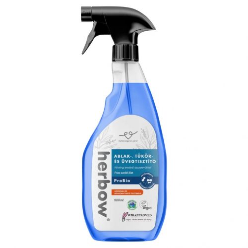 Herbow ablak-, tükör- és üvegtisztító probiotikus spray and wipe friss szellő illattal 500 ml