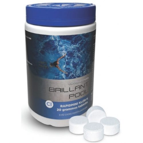 Brillant Pool Rapid Mini Klór "H" (20 gr), 55 %, 1 kg, klórtabletta