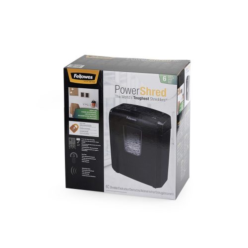 Iratmegsemmisítő, 6lap, konfetti vágás 4x35mm, Fellowes® Powershred 6C 