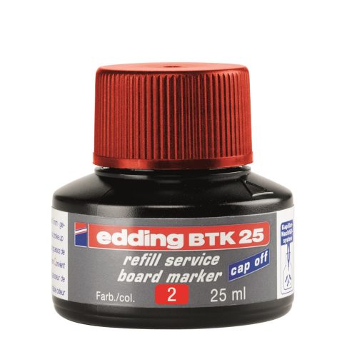 Tinta utántöltő táblamarkerhez 25ml, Edding BTK25 piros 