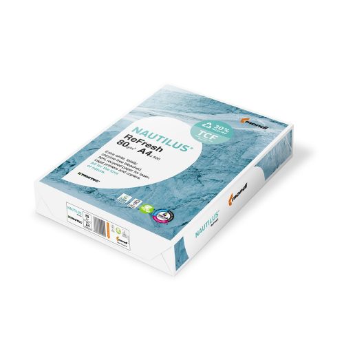 Másolópapír A4, 80g, 30%-ban újrahasznosított recycled Nautilus Refresh 500ív/csomag, 