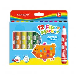   Rostirón, filctoll készlet erős, vastag hegyű 12 db/bliszter Keyroad Jumbo Starter vegyes színek