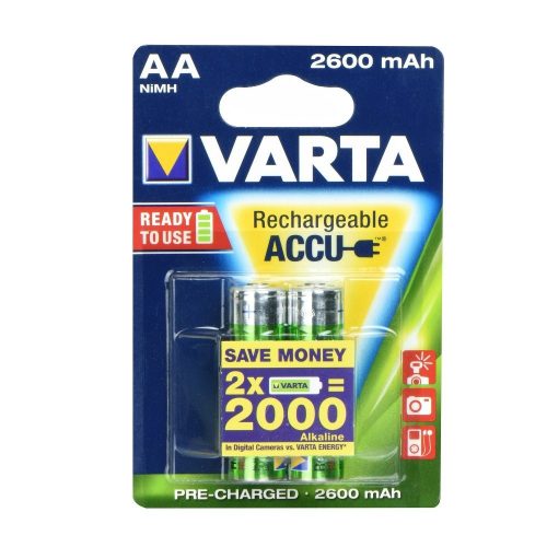 Elem tölthető akku AA ceruza 2600 mAH Power 2 db/csomag, Varta