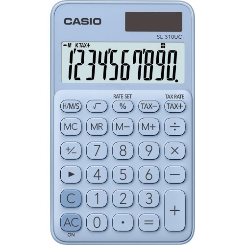 Zsebszámológép 10 digit Casio SL 310 világoskék