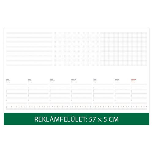 Asztali könyöklő fehér lapokkal zöld 570 x 380 mm Dayliner 2024.