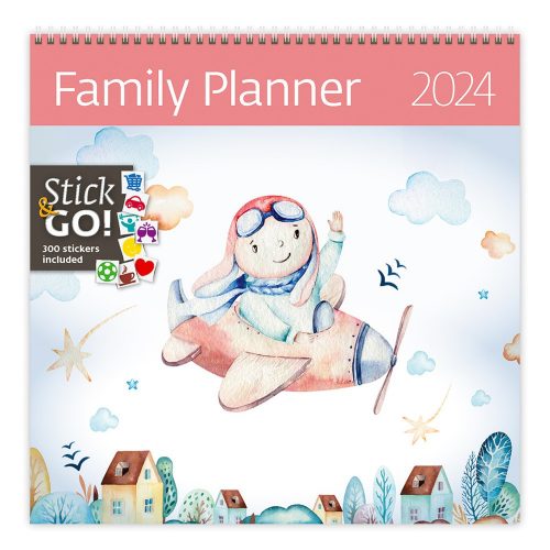 Falinaptár képes 300 × 600 mm Family Planner Dayliner 2024.