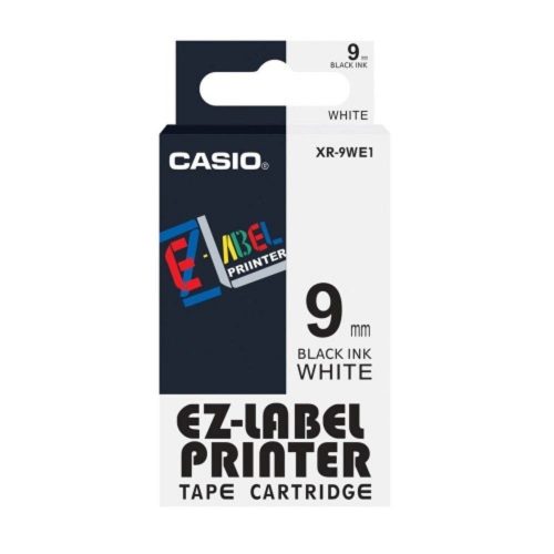 Feliratozógép szalag kompatibilis XR-9WE1 9mmx8m Casio fehér/fekete