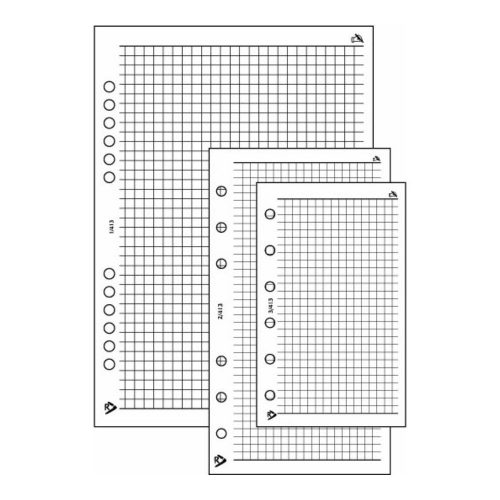 Gyűrűs kalendárium utántöltő csomag  1/413 fehér papíros négyzethálós jegyzet L mérethez Realsystem