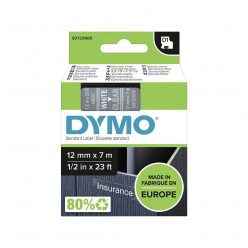   Feliratozógép szalag Dymo D1 S0720600/45020 12mmx7m, ORIGINAL, fehér/víztiszta