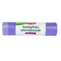   Szemeteszsák önzáró szalaggal 75 liter 70 x 90 cm 15 db/tekercs Reál lila