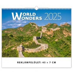   Falinaptár képes 450 × 315 mm, fehér lapokkal World Wonders Dayliner 2025.