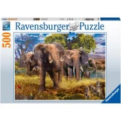 Ravensburger: Puzzle 500 db - Elefántcsalád