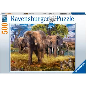 Ravensburger: Puzzle 500 db - Elefántcsalád