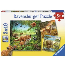 Puzzle 3x49 db - Az erdő lakói