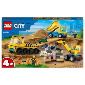 LEGO City 60391 Építőipari teherautók és bontógolyós daru