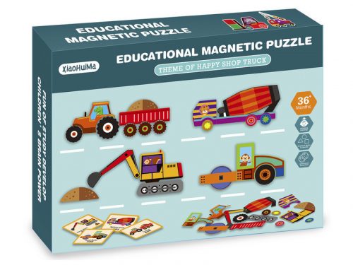 2IN1 mágneses puzzle - munkagépek, 75 db 32100217