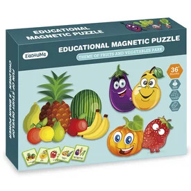 2IN1 mágneses puzzle - gyümölcsök, 49 db