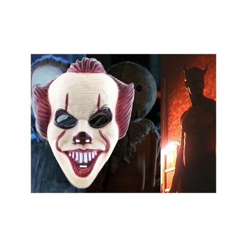 Halloween Pennywise bohóc maszk - rémisztő It bohóc jelmez kiegészítő felnőtteknek és gyerekeknek