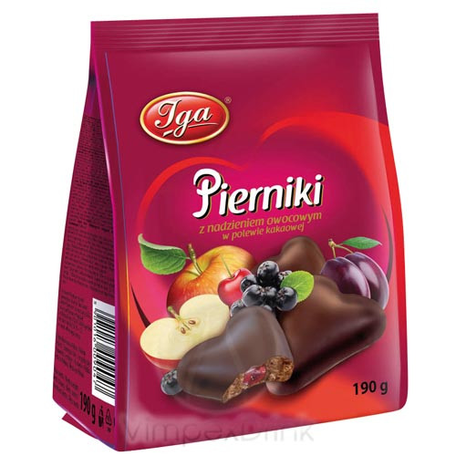 Iga Filled Gingerbread Töltött bevonós puszedli szív 190g /12/