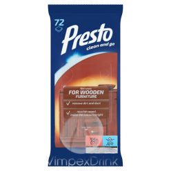 Presto clean bútorápolás törlőkendő 72db