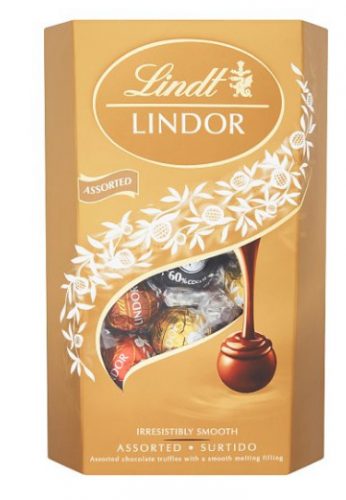 Lindt Lindor Assorted tejcsok.golyók díszdob.200g/8/