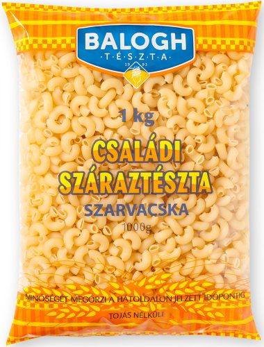 BALOGH Családi száraztészta 1kg Szarvacska toj.nél.